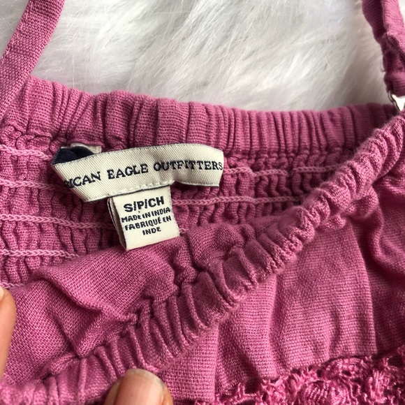 AEO American Eagle Outfitters Crochet Crop Top S - Picture 3 of 8